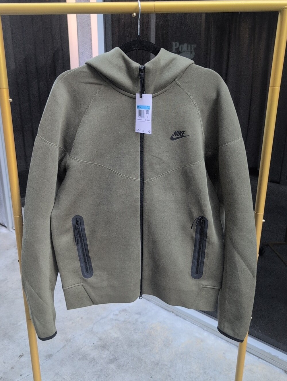 Nike Sportswear Tech Fleece Windrunner Men's Full-Zip Hoodie Size Medium Olive